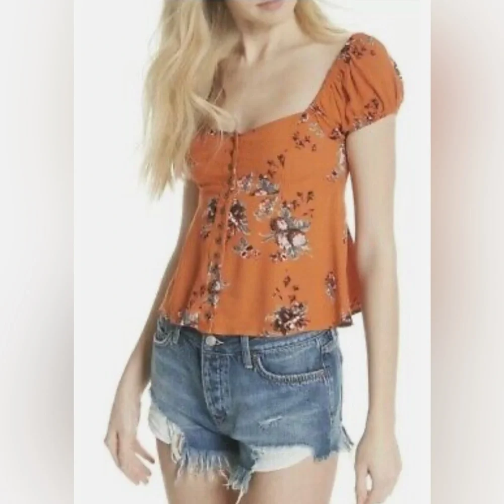 NWOT Free People Close To You Floral Crop Top